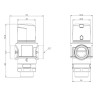 AFRISO Termostatyczny zawór mieszający ATM 761 DN20 G1" 20÷43°C Kvs 3,2 m3/h 1276110